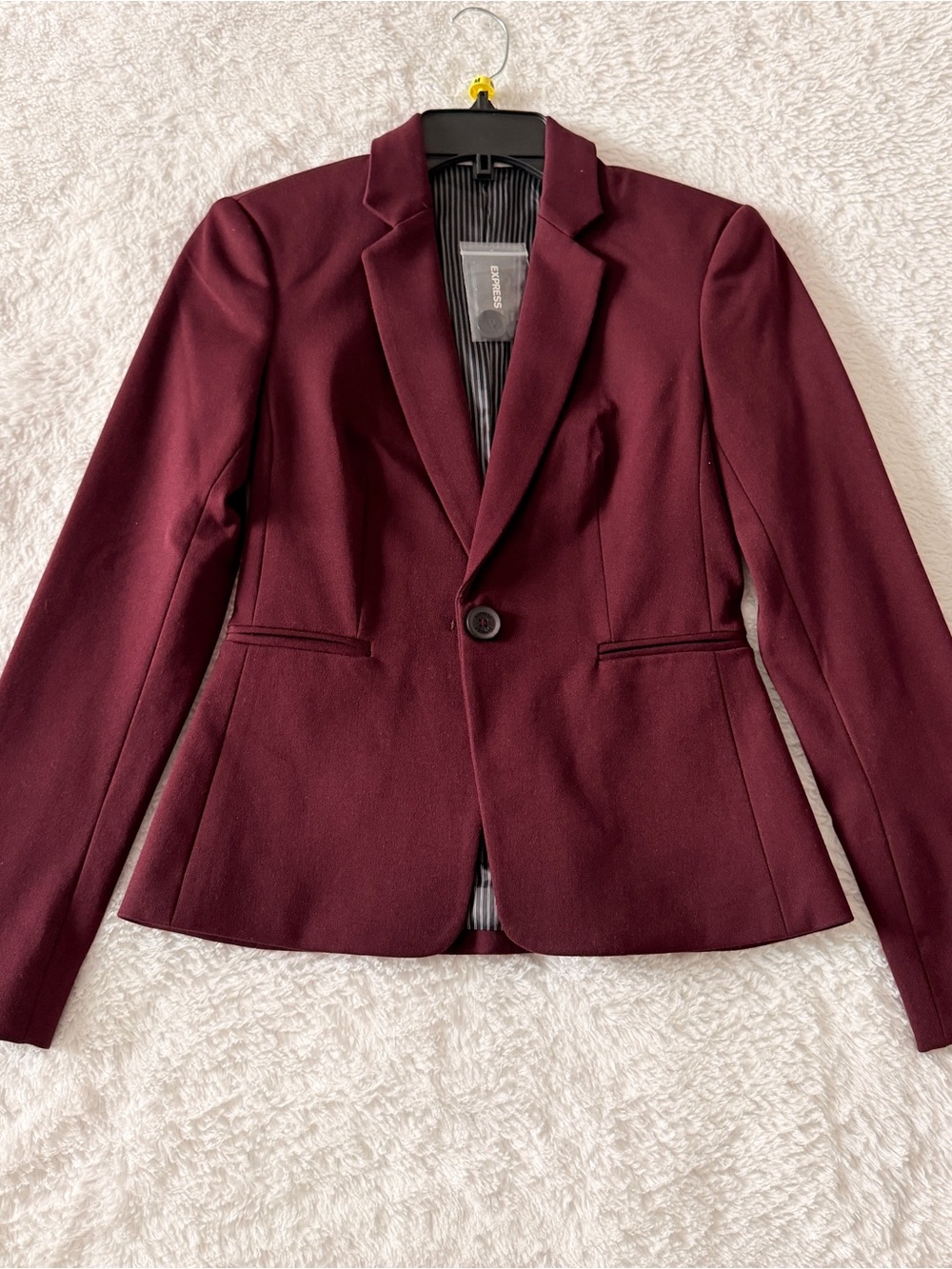 Express Women's Burgundy Single-Button Tailored Blazer